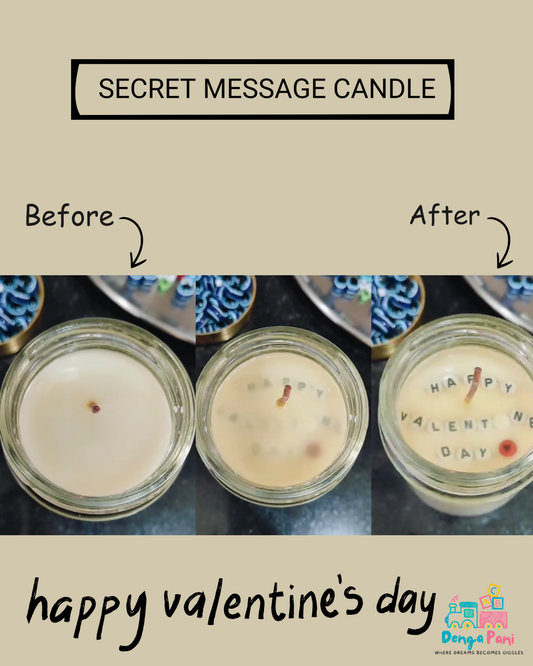 Valentine's Secret Message Revealing Candle + FREE Moon face Candle